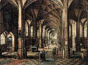 MINDERHOUT, Hendrik van Interior of a Church with a Family in the Foreground Germany oil painting artist